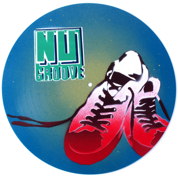 nu groove records and converses stencil on vinyl