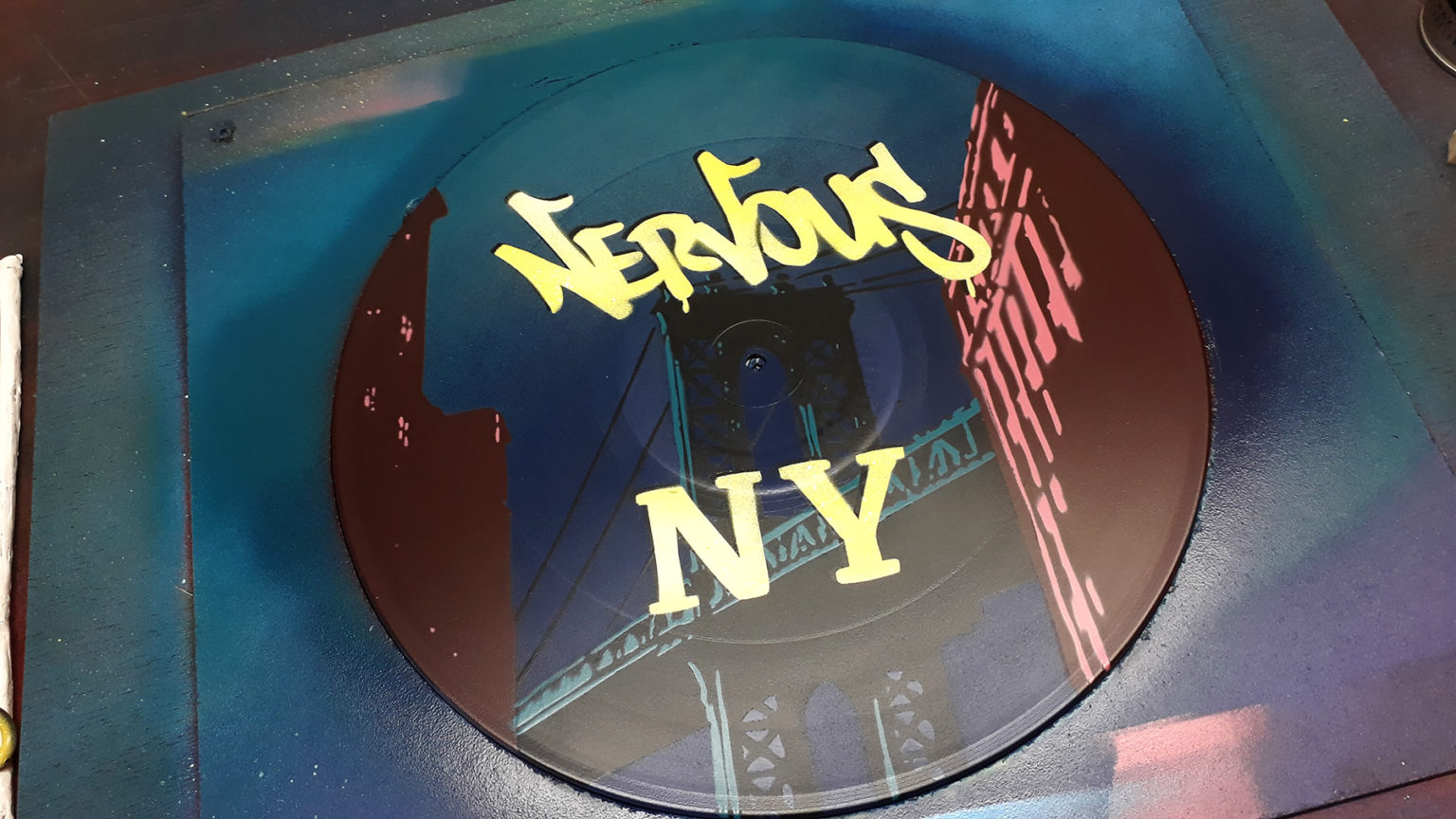 nervous records vinyl stencil record art street